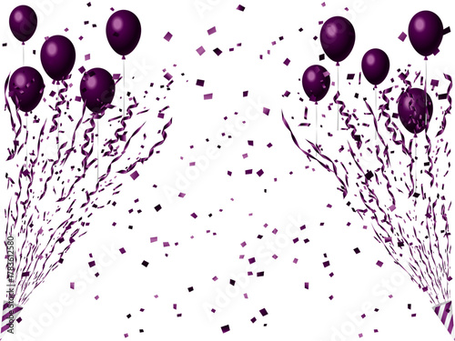 クラッカー、風船、13紫