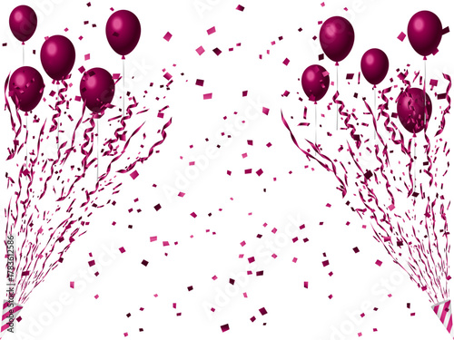  クラッカー、風船、12マゼンタ