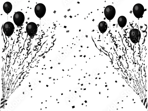 クラッカー、風船、19黒