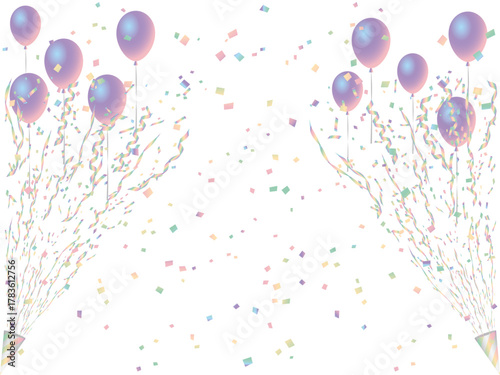 クラッカー、風船、20虹淡