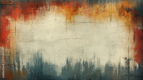Abstract rough old brown wall colorful border with space for text, can be used for background.