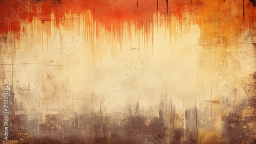 Abstract rough old brown wall colorful border with space for text, can be used for background.