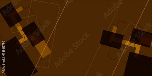 Modern abstract background featuring geometric shapes in warm brown and gold tones. Ideal for website headers, presentations, or digital design projects. Vector-based for easy customization