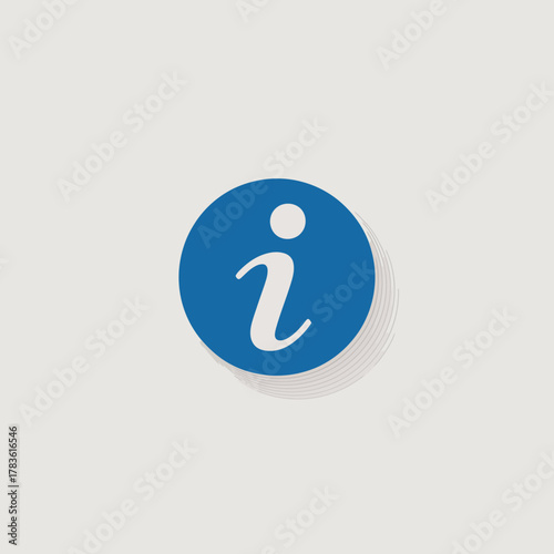 This image features a blue informational icon on a clean white background, symbolizing knowledge, guidance, and access to information in a modern context.