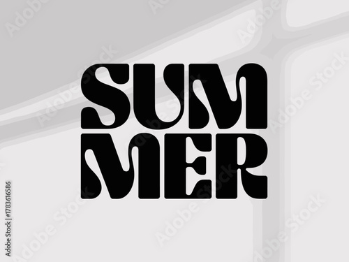 A stylish graphic featuring bold typography that spells 'SUMMER' against a clean background, capturing the essence of vibrant summer fun and leisure.