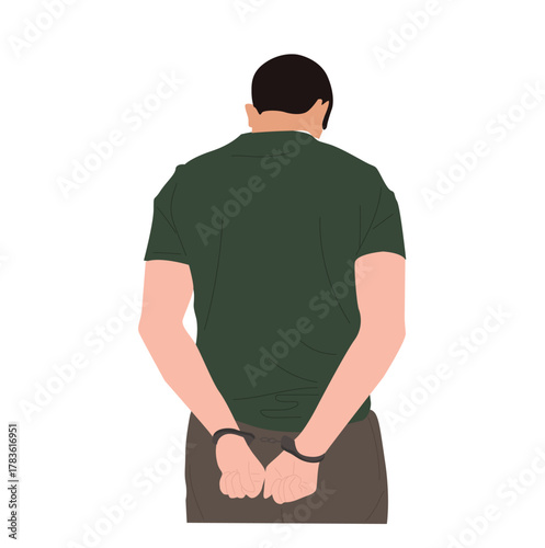 man with his hands handcuffed behind his back