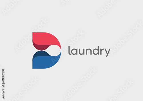 A modern and colorful logo design for a laundry business, showcasing fluid shapes and vibrant colors that reflect freshness and cleanliness in the service provided.