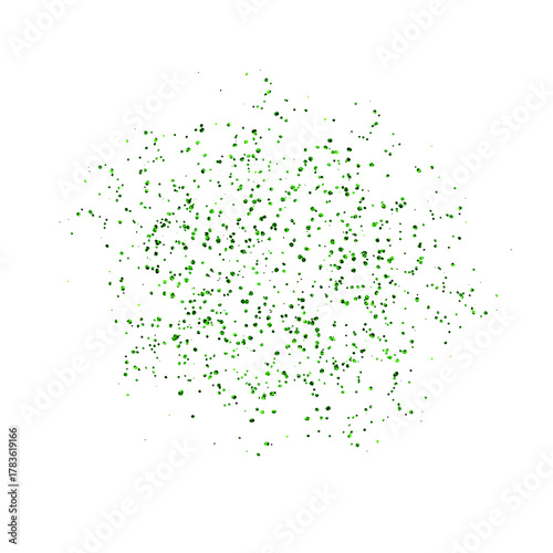 Abstract Bright Green Glitter Particles Scatter Effect