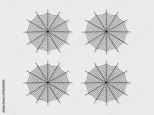 A minimalist design featuring simple black spider webs, creating an intriguing visual pattern that's both artistic and suitable for a variety of seasonal themes.