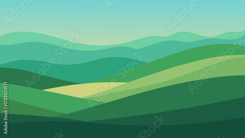 Green hills landscape with soft gradient