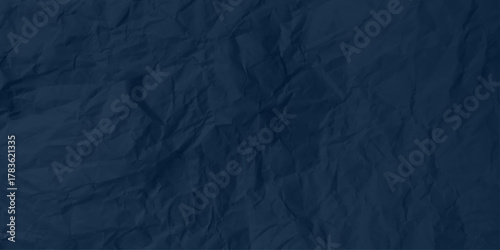 Black clean crumpled paper background. Horizontal crumpled empty paper template for posters and banners. Vector illustration