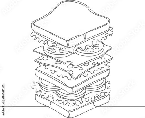 Stack of books with ribbon in a colorful cartoon bakery style illustration