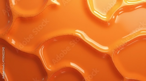 Clean, minimalist, top-down flat lay of an ultra-high resolution lacquered glass texture in warm terracotta, featuring sharp reflections and the sophisticated contrast between glossy surface and subtl