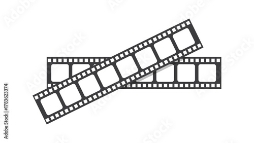 Vintage film strip icon flat vector illustration isolated on white background cinema movie reel