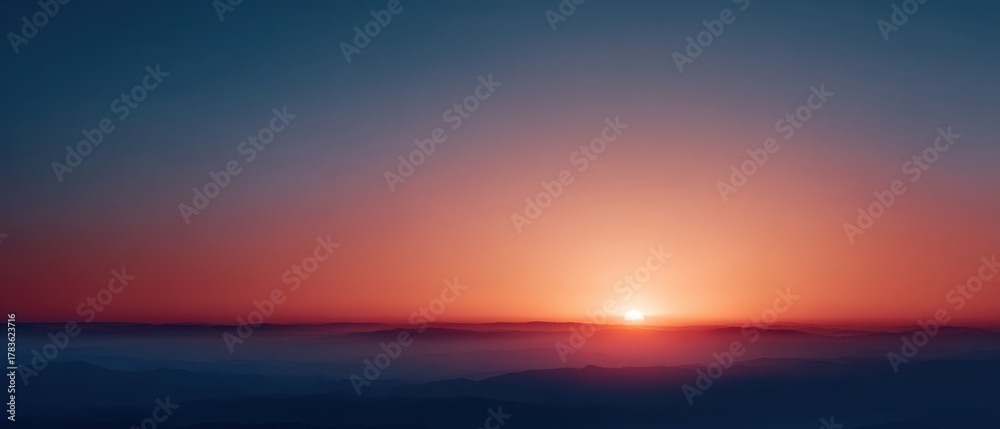 Obraz premium Minimal concept of fresh start sunrise over horizon with 2026 text overlay, inspirational mood,