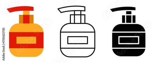 Plastic shampoo bottle isolated vector art illustration