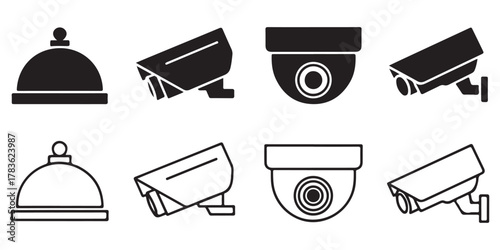 security camera icons silhouette