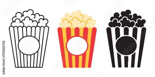 popcorn buckets in different styles