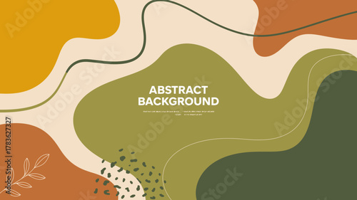 An artistic abstract background featuring a blend of colorful organic shapes, creating a visually appealing and modern backdrop suitable for various design projects.