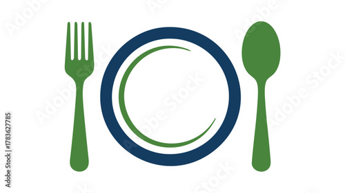 Dining cutlery plate icon logo