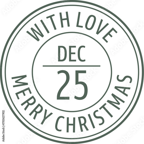 Merry Christmas Vintage Postage Stamp Vector Illustrations, Festive Travel Sticker for Christmas Delivery Graphic Elements