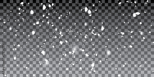 Snow falling texture stock image use transparent background. 