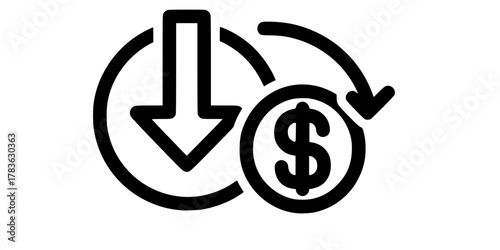 cost reduce icon vector. cost reduce sign icon for web site
