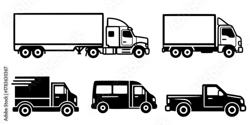 truck icon set vector. Delivery truck icon
