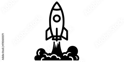 Rocket icon. Rocket launched icon vector.
