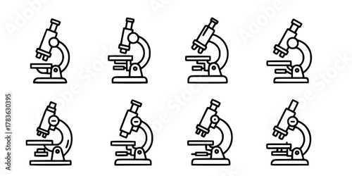 microscope icon set vector
