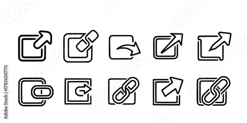 External link icon set vector illustration
