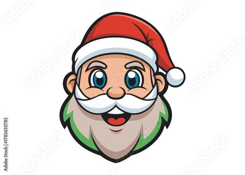 santa face logo silhouette vector, christmas santa face silhouette vector illustration, colour santa face vector silhouette, santa claus face logo silhouettes vector on a white background