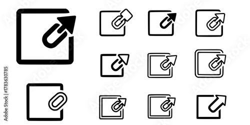 External link icon set vector illustration
