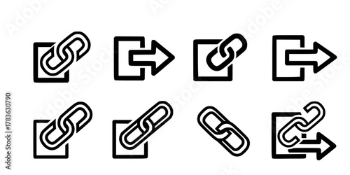 External link icon set vector illustration
