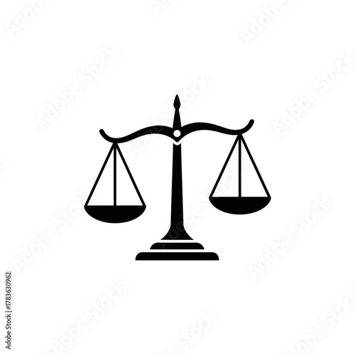 A straightforward silhouette illustration of the scales of justice. Ideal for legal and ethical concepts in a variety of design projects.