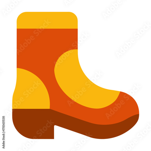 Single fall boot icon with warm highlights clean m vector illustration