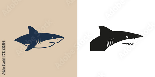 Shark Silhouette Illustration in Vector Format - Marine Predator Graphic