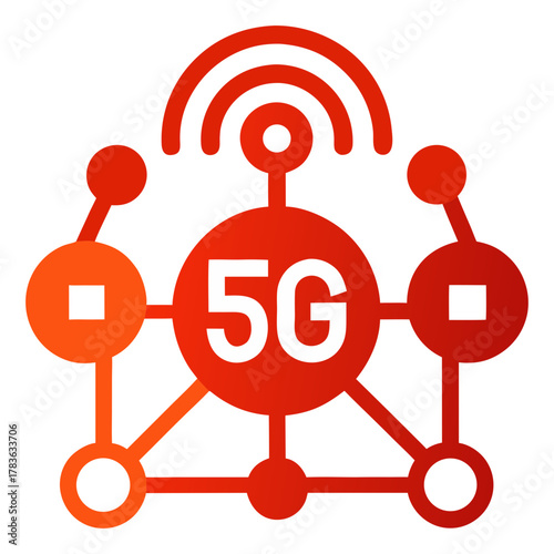 Abstract 5g network connection concept with radiating signal