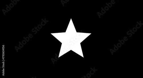 A striking white five-pointed star is centrally positioned against a deep black background, creating a bold and minimalist graphic element. This versatile vector illustration is perfect for a wide