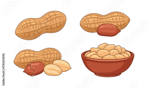 Set of four different peanut compositions