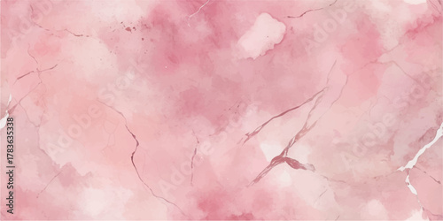 Vintage floral watercolor pattern background with aged pink rose texture