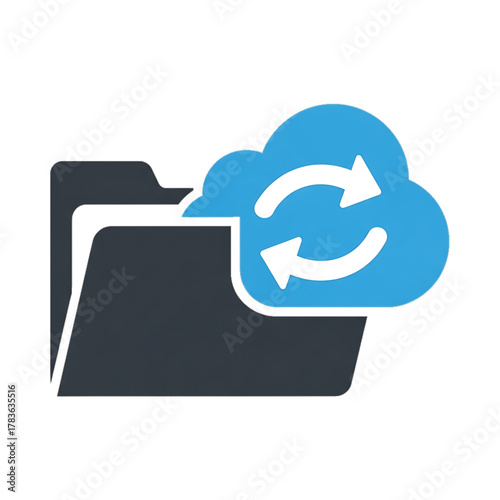 Folder synchronization icon symbolizing cloud data update.