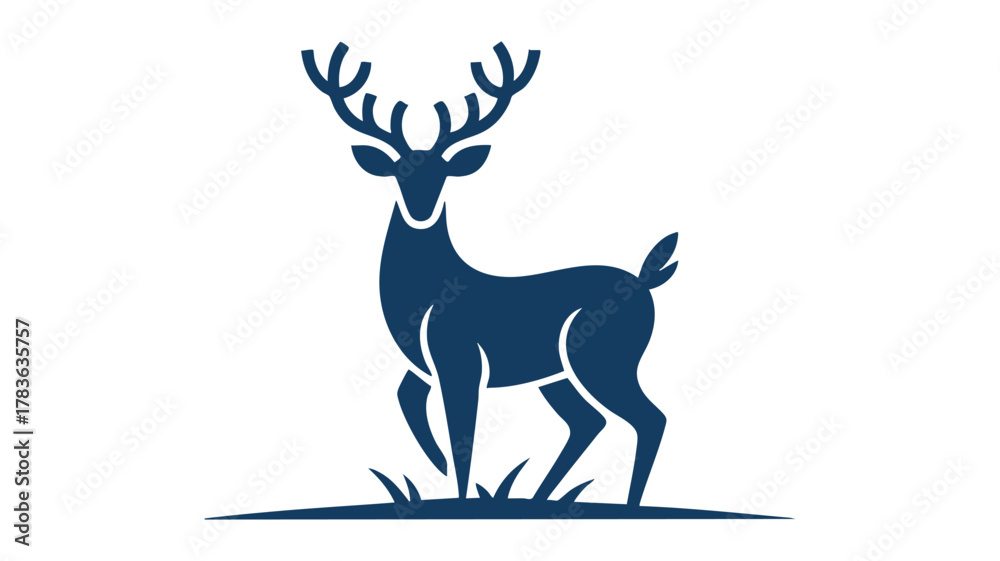 Fototapeta premium Elegant deer silhouette emblem