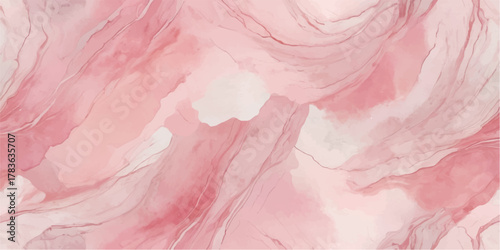 Abstract pink watercolor paint texture background with a grunge wall pattern and rose color art design