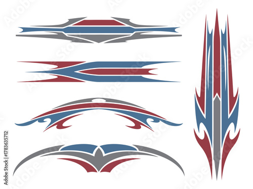 Vehicle graphics stripe vinyl ready vector design featuring sleek modern lines and dynamic shapes, perfect for car decals, racing stripes, custom wraps, and automotive branding projects.