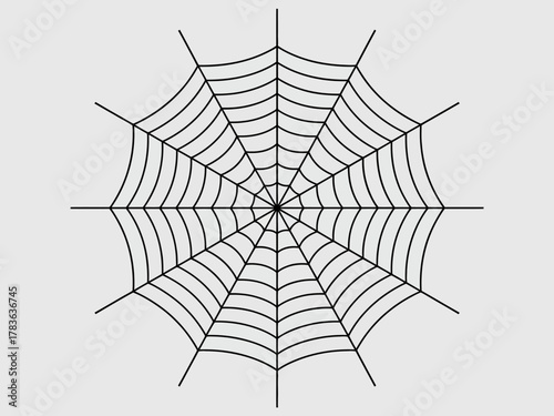 A detailed graphic illustration of a spider web, ideal for Halloween themes or artistic projects that evoke a sense of mystery and intrigue in a decorative way.