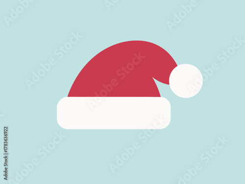 A cheerful illustration of a classic red Santa hat with a white pom-pom, symbolizing the festive spirit of Christmas and evoking warmth and joy during the holiday season.