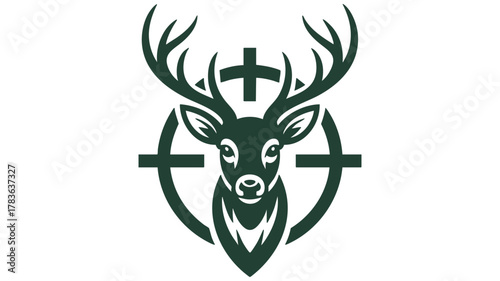 Stag head target symbol emblem