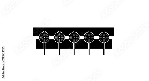 Shooting range targets on a transparent background