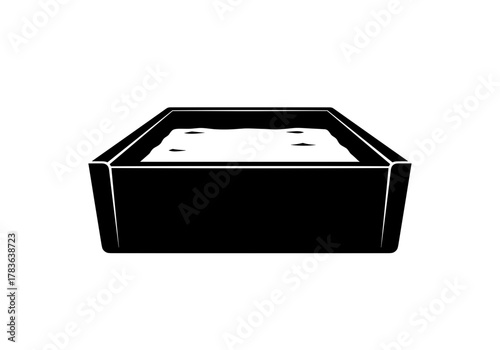 Frozen water in a trough on a transparent background